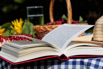 Book on table