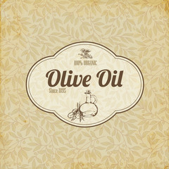 Vintage elegant Olive oil label or brochure