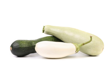Different zucchini and white eggplant.