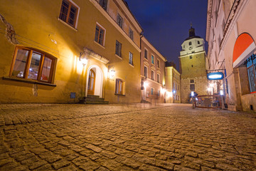 Lublin old town at night, Poland