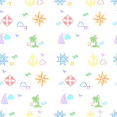Seamless sea colorful pattern