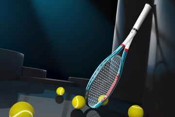 Tennis Racket with Tennis Balls - 54999099