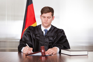 Male Judge In Courtroom