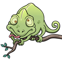 Vector illustration of Cartoon Chameleon