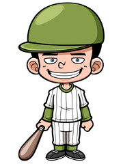 Vector illustration of Cartoon Baseball Player