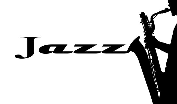 silhouette di un musicista che suona sassofono,