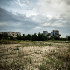 Fototapeta na wymiar desolate suburb landscape