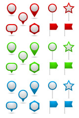 GPS navigation map pin set