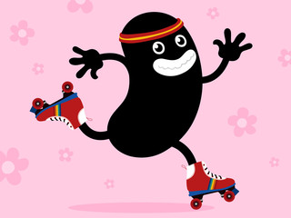 roller skater fun cartoon seventies