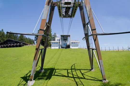 Cable car on mountain Pfaender near Bregenz, Austria