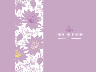 Vector purple shadow florals horizontal seamless pattern