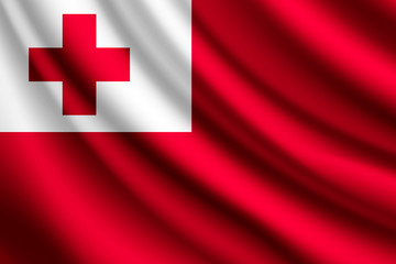 Waving flag of Tonga, vector