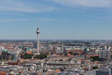 Aerial cityscape with television tower of Berlin, Germany