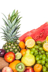 Huge group of fresh fruits