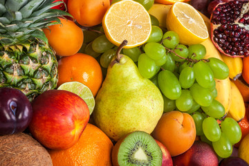 Huge group of fresh fruits