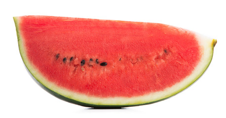 Slice of watermelon on white background