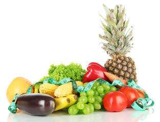 Fresh vegetables isolated on white