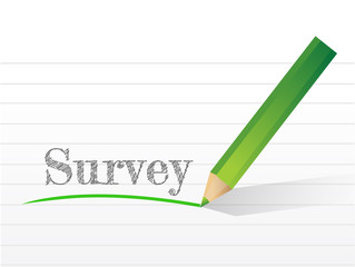 word survey written on a notepad paper.