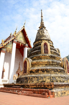 Ancient Buddhist Temple at Wat Khanon in Rachaburi, Thailand.