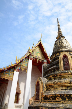 Ancient Buddhist Temple at Wat Khanon in Rachaburi, Thailand.