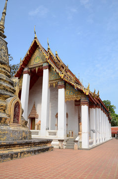 Ancient Buddhist Temple at Wat Khanon in Rachaburi, Thailand.