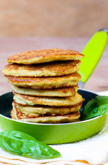 Pile of zucchini fritters
