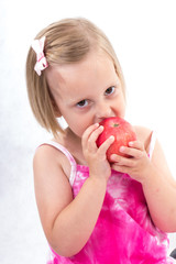 kid eating fruit
