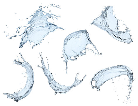 blue liquid splash isolated on white background