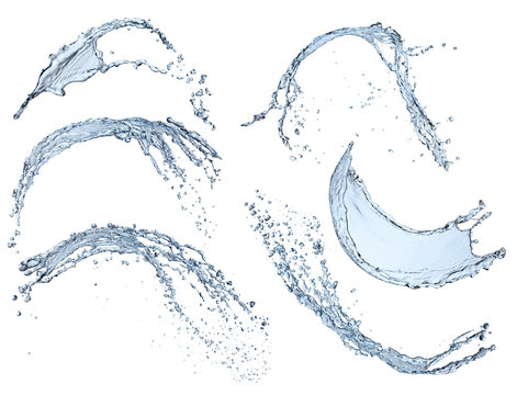 blue liquid splash isolated on white background