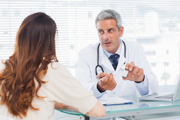 Doctor talking with his patient seriously