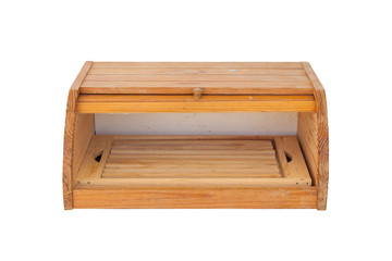 Old used dirty wooden bread box