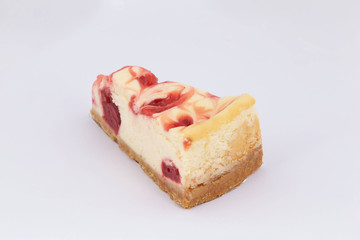sweet cake on white background