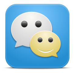 Smile talking bubble. Vector forun icon