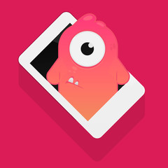Monster in Vectorial Mobile device