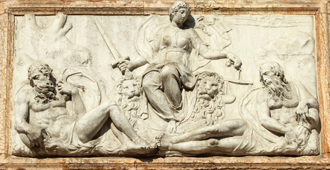 relief representing Venice as Justice from the Loggetta