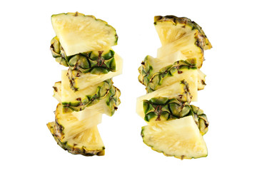 Focus Pineapple slice of Arranged vertical.