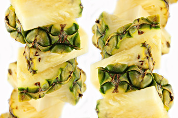 Focus Pineapple slice of Arranged vertical.