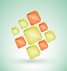 Abstract cubes with place for text.