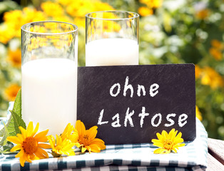 Milch mit Tafel 