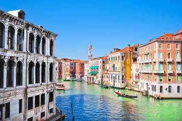 Obraz na płótnie Canvas Canal Grande in Venice, Italy as seen from Rialto Bridge