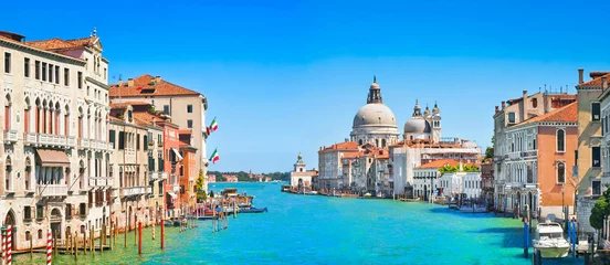 Gordijnen Canal Grande en de basiliek Santa Maria della Salute, Venetië, Italië © JFL Photography