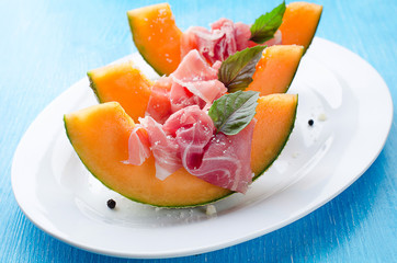 Melone mit Schinken