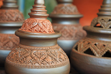 Thai traditional clay pottery