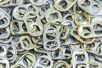 ring pull aluminum of cans, background
