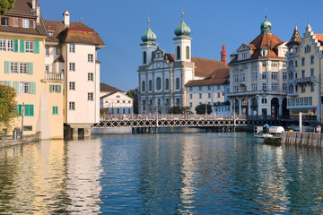 Cityscape of Luzern in the evening