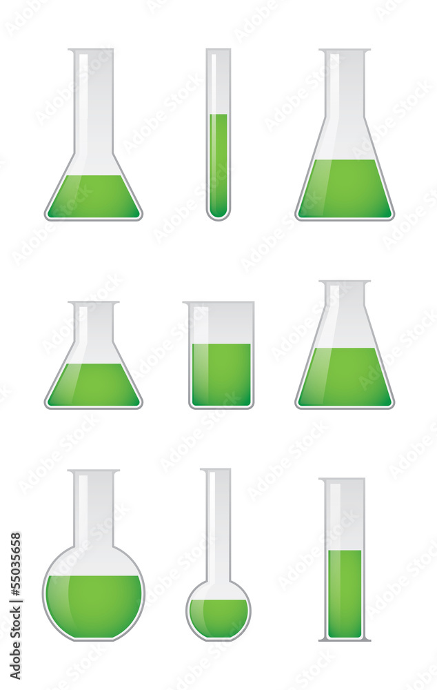 Wall mural Chemical test tubes vector set