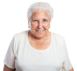 elder women front on a white background