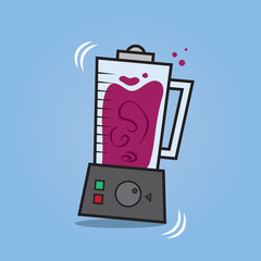 Full electronic blender turned on