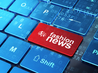Fototapeta premium News concept: Finance Symbol and Fashion News on computer keyboa