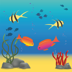 Naklejka premium Illustration of underwater world